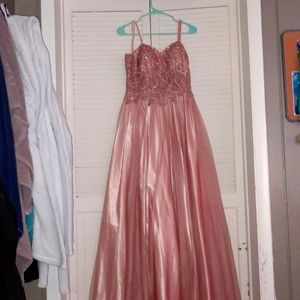 Blondie nites pink bedazzled corset gown